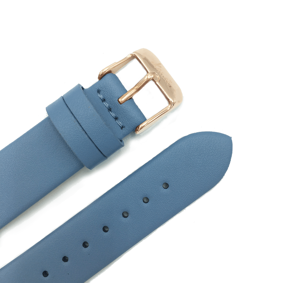 Correa azul cielo - hebilla oro rosa