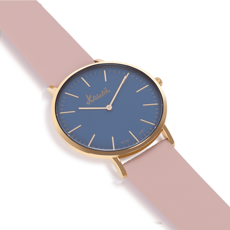 Pink and blue watch