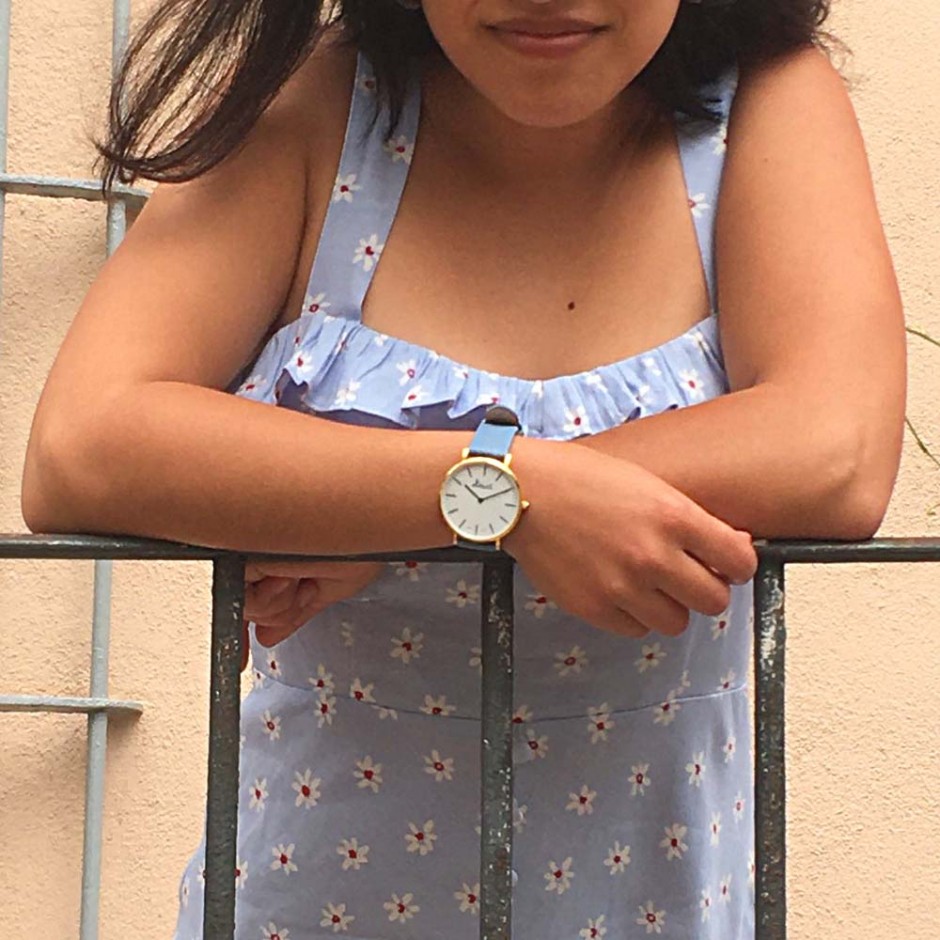 Reloj celeste esfera blanca